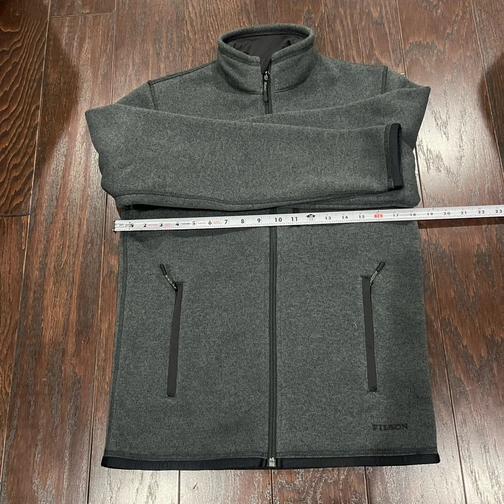 Filson Men Jacket Gray Ridgeway Polartec Full Zip Knit Outdoors Fleece Size XS